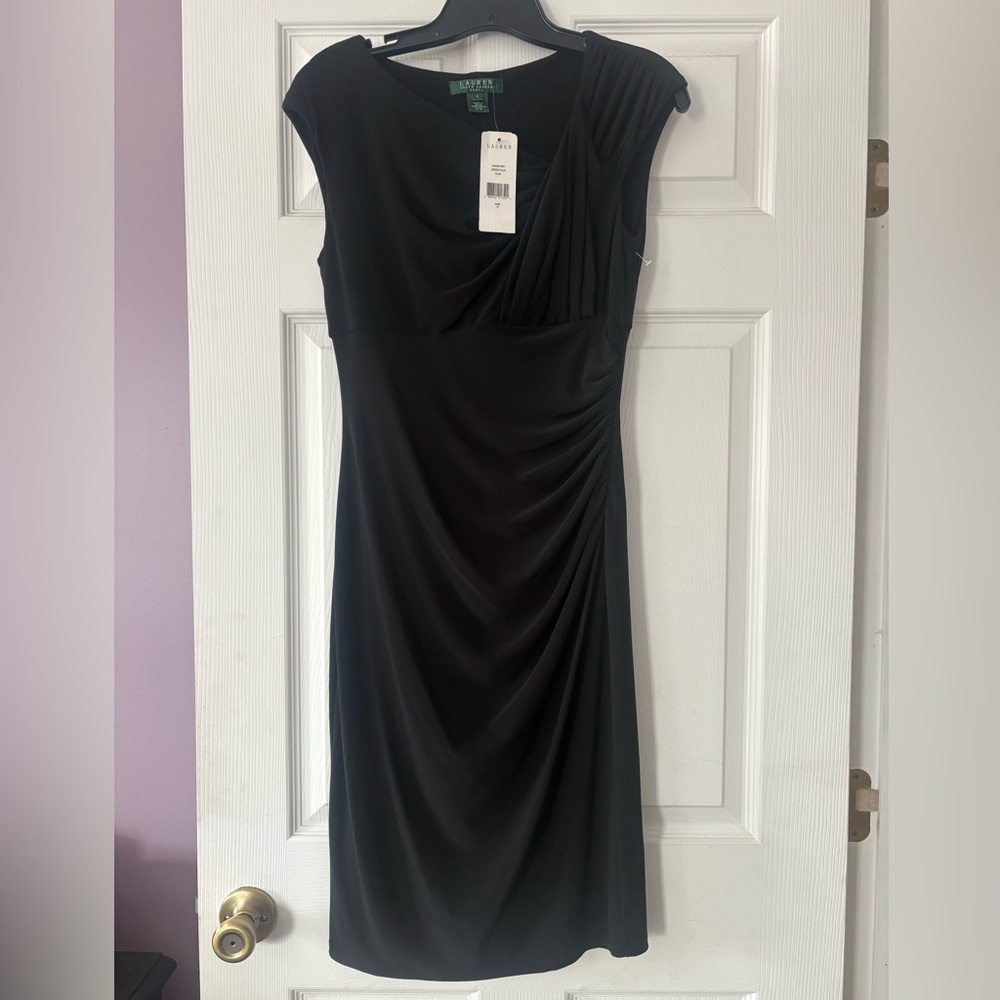 Lauren Ralph Lauren black sleeveless midi dress size 4 NWT